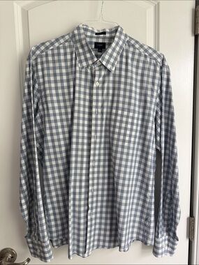 J. Crew Light Blue and White Gingham Button-Down Shirt